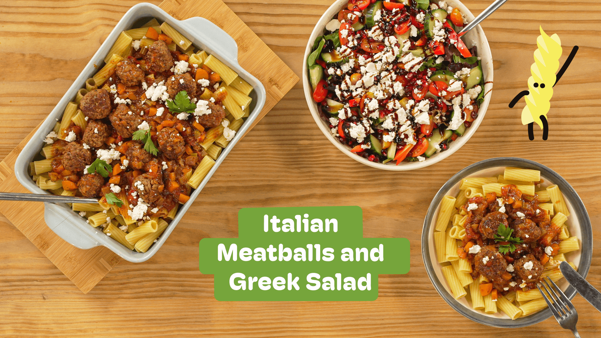 Italian meatballs and salad recipe for children